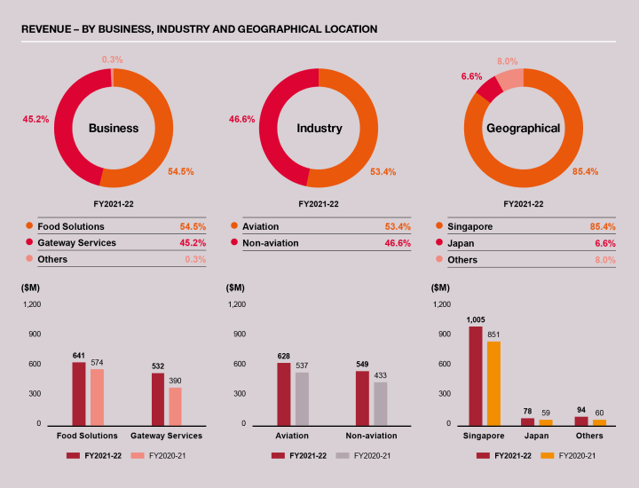 Revenue by business, industry and geographical location chart