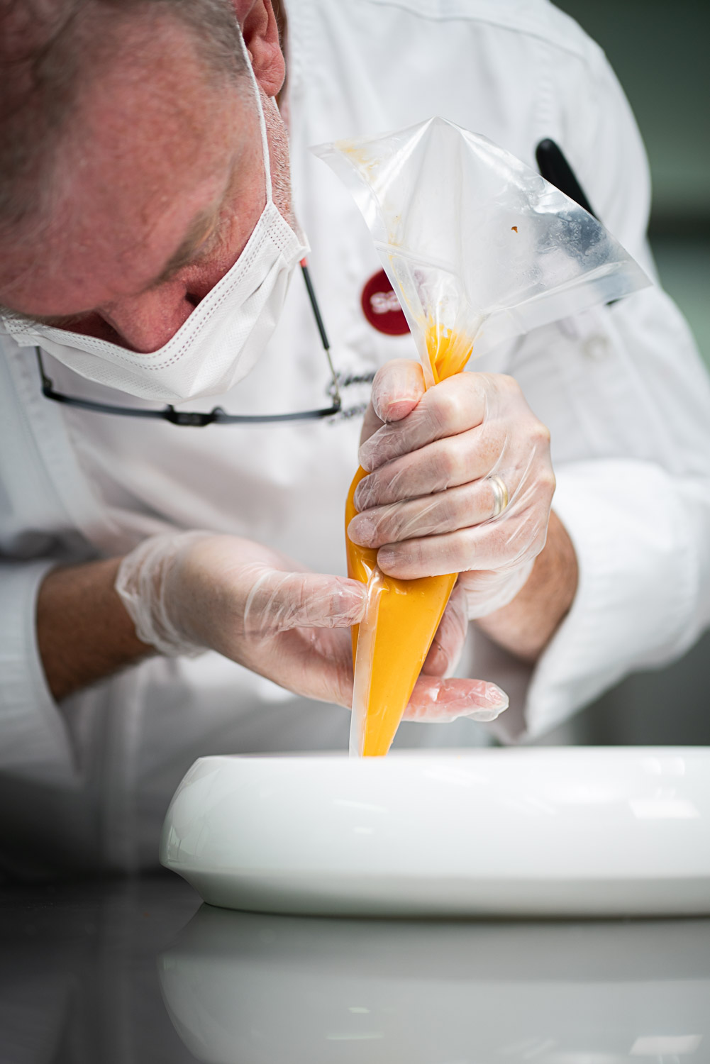 carrot puree on plate