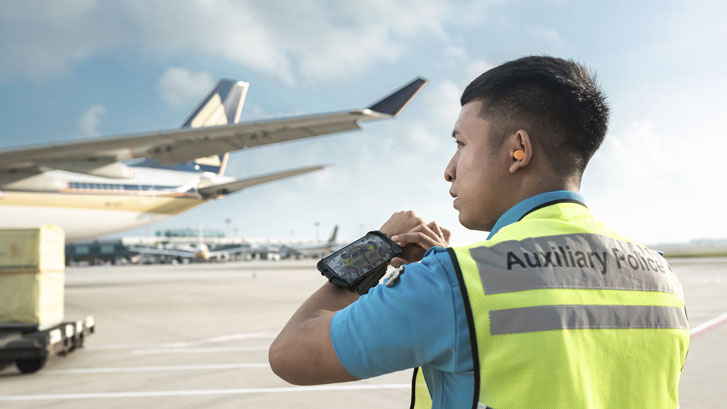 Security officer at apron